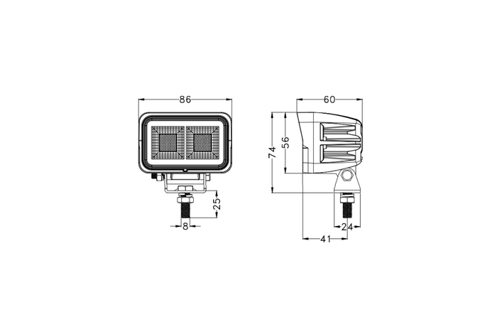 LED-Arbeitsscheinwerfer-Reflektor TT TECHNOLOGY SCHWARZ TT.13440 40xLED 2630lm rechteckig