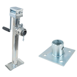 Ausziehbare Stütze mit UNITRAILER TJ5002+TJ5002A Adapter für 1300 kg Pritschenanhänger 560-940 mm