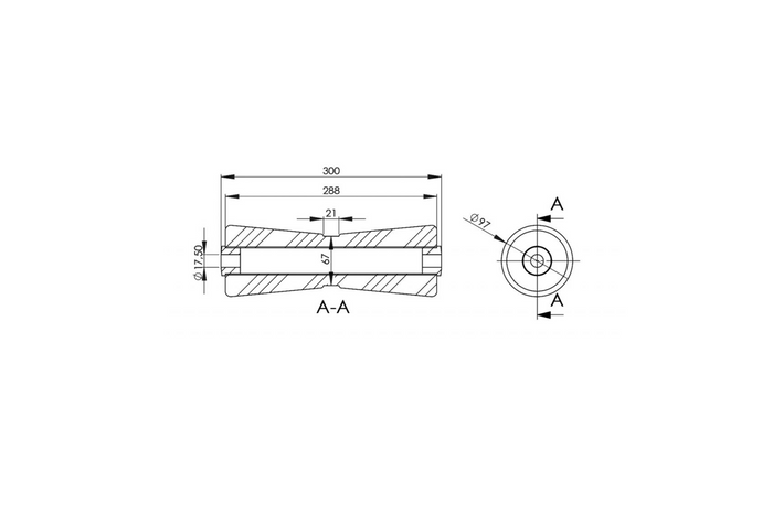 Kielrolle KNOTT 300mm für Bootsanhänger