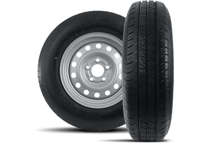 Satz von zwei verstärkten Rädern für einen Anhänger LINGLONG TIRE 185/80 R14C 104/102N UNITRAILER FELGE 5,5Jx14" 5x112 ET:30