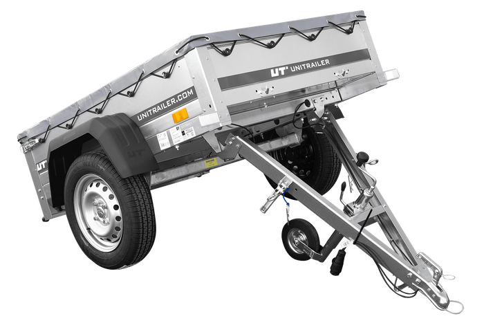 Kleinanhänger für Pkw Garden Trailer 150 KIPP 150x106 cm 750 kg [mit Flachplane, Planenträgern, Stützrad]