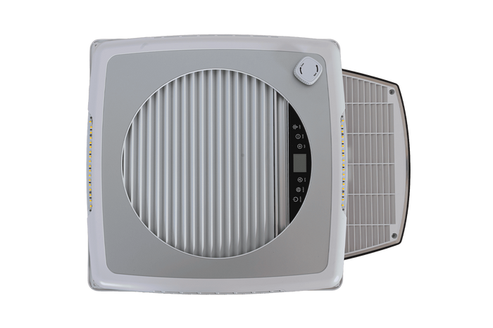 Automatischer Dachventilator PUNDMANN PLUS FAN für Wohnmobile mit Beleuchtung und Rollo 400×400 mm