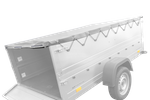 H-0-Flachrahmen mit Planenabdeckung für den UNITRAILER GARDEN TRAILER 230 KIPP-Anhänger