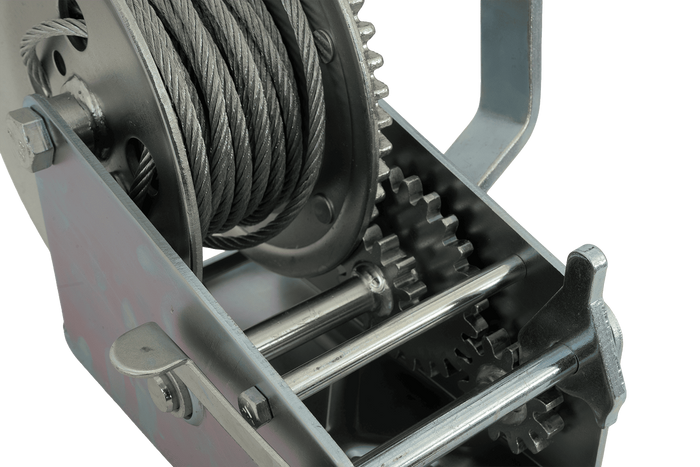 KNOTT 6X0017.008 Handwinde für 900-kg-Anhänger mit Stahlseil