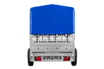 Einachsanhänger auf Federn 200x125 UNITRAILER GARDEN 201/R KIPP mit Gitterwänden, H-800-Rahmen und blauer Plane