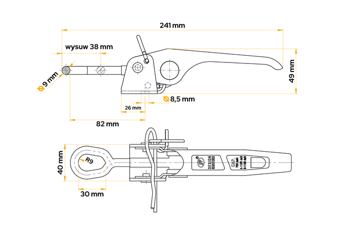 STEELPRESS ZB-03 Seitenkupplung für exzentrische Anhängerseitenverriegelung