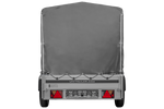 Autoanhänger mit Aluminiumseitenwänden 264x125 Unitrailer Garden 264 KIPP ALU mit H-1100 Rahmen und grauer Plane