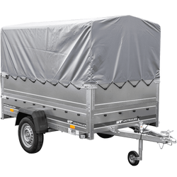 PKW-Anhänger 230x125 UNITRAILER GARDEN 230 FD mit BIS-Seiten, H-800-Gestell und grauer Plane