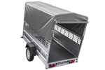 Einachsanhänger 230x125 UNITRAILER FORCE 230 KIPP mit Gitterseitenwänden, H-800 Rahmen und grauer Plane