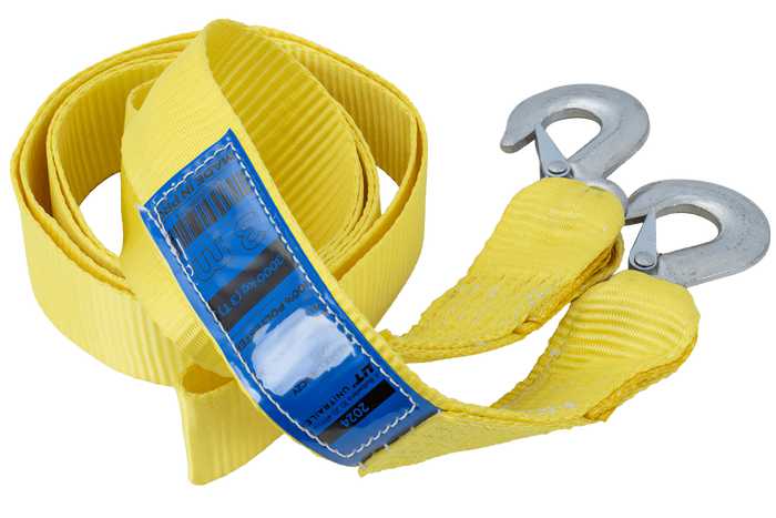 Abschleppseil mit Haken UNITRAILER Abschleppgurt 3m/50mm/3t gelb