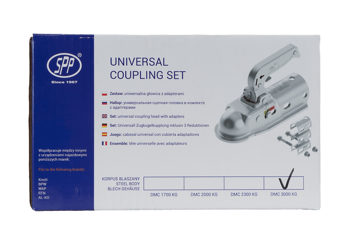 STEELPRESS BC-3000.1D-00-00+Z2 Kugelkopfkupplung für 3000kg Anhänger mit 35-50mm Rohrdeichsel