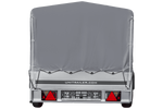 Einachsanhänger mit Blattfedern 264x125 UNITRAILER GARDEN 264/R KIPP mit H-800-Rahmen und grauer Plane