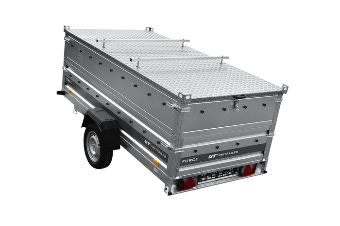 Einachsanhänger 264x125 UNITRAILER FORCE 264 KIPP mit BIS-Seitenwänden und Aluminiumabdeckung