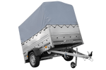 Leichtanhänger auf Federn 200x125 UNITRAILER GARDEN 201/R KIPP mit BIS-Seiten, H-800-Rahmen und grauer Plane