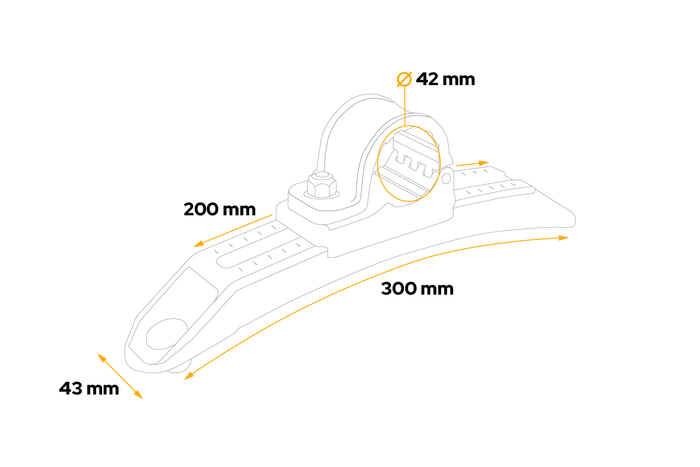 DOMAR DK8148 Kotflügelhalterung verstellbar Halterung Durchmesser 42mm