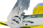 Satz mit vier UNITRAILER-Transportgurten mit Spannvorrichtung, 4 m/25 mm/1 t, gelb
