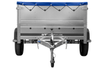 PKW-Anhänger 200x125 UNITRAILER GARDEN 201 KIPP mit Bordwandaufsatz und blauer Flachplane