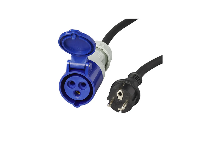 Adapter mit Schutzkontaktstecker und CEE-Buchse 16A ProPlus 373527DE, Kabellänge 150 cm