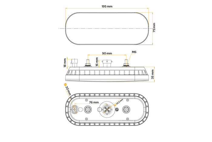 FRISTOM FT-320 LED Rückleuchte, 3 funktionen, universal