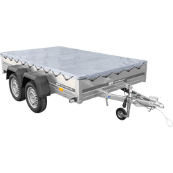 Autotransportanhänger 264x150 UNITRAILER GARDEN 265/2 KIPP mit H-0-Rahmen und grauer Plane