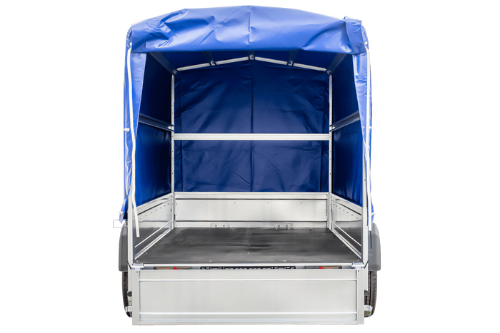 GARTENANHÄNGER 230 KIPP MIT STÜTZRAD, H-1100 RAHMEN UND BLAUER ABDECKUNG