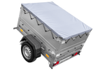 Pkw Anhänger Neu GARDEN TRAILER 150 KIPP mit zusätzlichen Bordwänden, Stützrad und grauer Flachplane