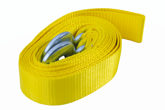 Abschleppseil mit Haken UNITRAILER Abschleppgurt 4,5m/50mm/5t gelb