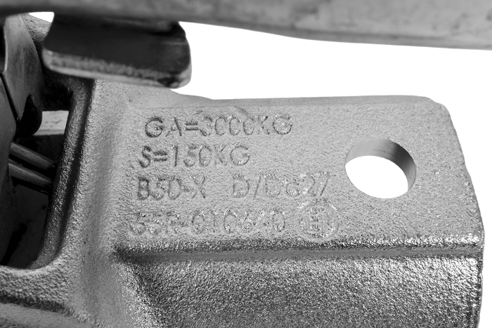WINTERHOFF WW 30-D3-K1212 Kugelkupplung für 3000 kg Anhänger mit 50-51 mm Zugstange aus Gusseisen