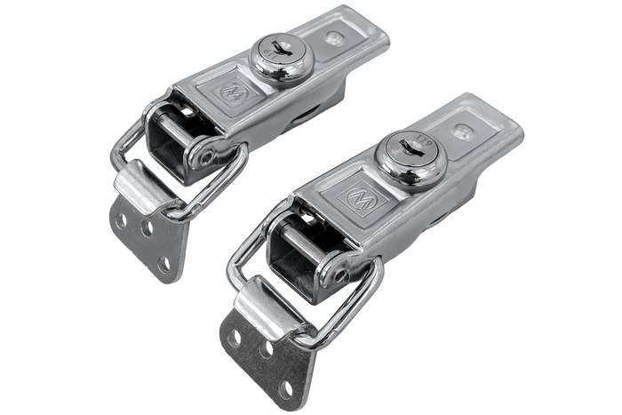 Satz Seitenhaken mit WINTERHOFF BVS 60-1 + BVSG 60-A Verschlüssen, komplettes Anhängerseitenschloss mit Schlüssel