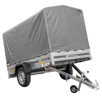 PKW-Anhänger auf Federn 230x125 UNITRAILER GARDEN 230/R KIPP mit H-1100-Rahmen und grauer Plane