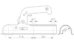 CHOOYO JD.00.53.006 Kugelkupplung für 800-kg-Anhänger mit 60-mm-Rohrzugstange