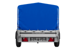 PKW-Anhänger mit Alubordwänden 200 x125 Garden Trailer 201 KIPP ALU mit blauer Hochplane