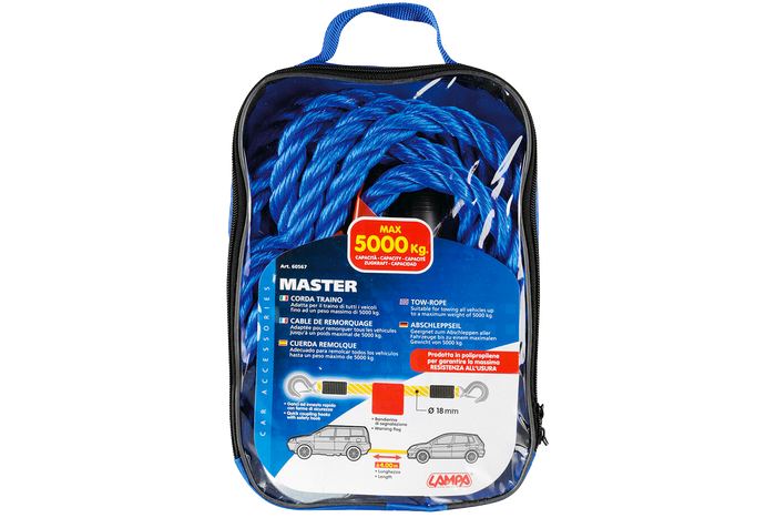 Abschleppseil mit Haken LAMP Abschleppgurt 4m/18mm/5t blau