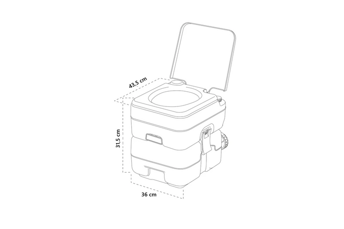 ProPlus 370415CR Tragbare Campingtoilette Grau 10L/10L