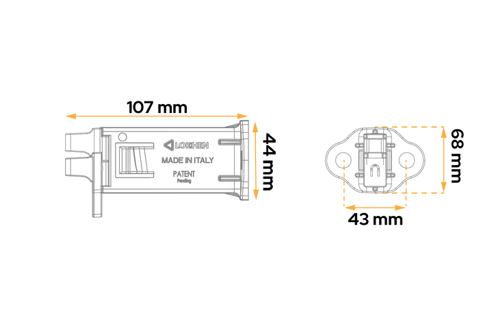 Klappbarer Hemmschuh, Unterlegkeil, Bremskeil LOKHEN ORIGAMY 56 H: 230 mm / Set mit Halterung