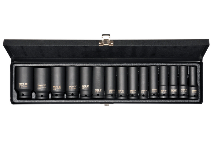 YATO YT-1055 lange Schlagschrauber-Einsätze 1/2" 15 Stück.