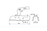 STEELPRESS ZSK-1700C Kugelkupplung für 1700 kg Anhänger mit 50 mm Rohrzugstange