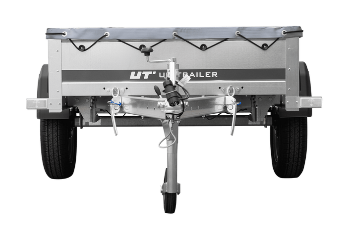 Anhänger für Auto Garden Trailer 200 KIPP 200x106 cm 750 kg [mit Flachplane und Stützrad]