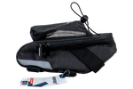 PROFEX 82318 Lange schwarze Luxus-Fahrradsatteltasche mit Flaschenfach