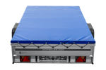 Autotransportanhänger mit Aluminiumseitenwänden 264x150 Unitrailer Garden 265 KIPP ALU mit H-0-Rahmen und blauer Plane
