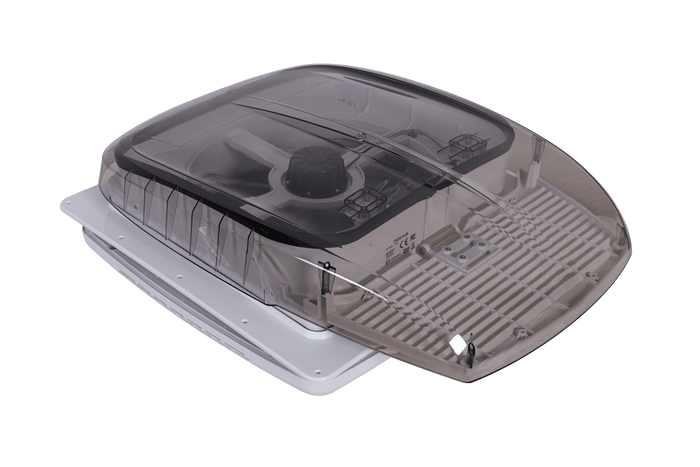 Automatischer Dachventilator PUNDMANN PLUS FAN für Wohnmobile mit Beleuchtung und Rollo 400×400 mm