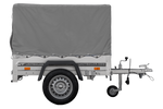 Kipper Anhänger 750 kg Garden Trailer 150 KIPP 150x106 cm [mit Hochplane, Hochspriegel und Stützrad]