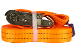 Satz aus vier UNITRAILER 10m/35mm/2t orangefarbenen Transportgurten mit Spannvorrichtung