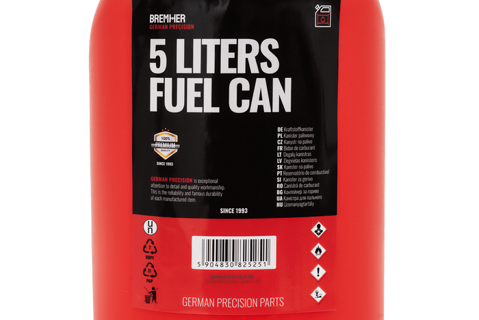 5-Liter-HERMON-Kunststoffkanister mit Trichter, rot