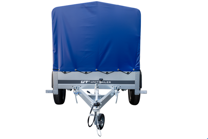 Einachsanhänger 200x106 UNITRAILER GARDEN 200 KIPP mit H-800 Rahmen und blauer Plane