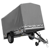 Autoanhänger mit Aluminiumseitenwänden 264x125 Unitrailer Garden 264 KIPP ALU mit H-1100 Rahmen und grauer Plane