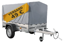 Autotransportanhänger 200x106 UNITRAILER GARDEN 200 KIPP mit H-800 Rahmen und grauer Plane