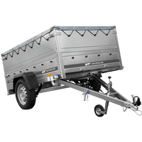 Leichtanhänger auf Federn 200x125 UNITRAILER GARDEN 201/R KIPP mit BIS-Seiten, H-0-Rahmen und grauer Plane