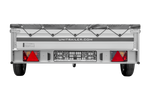 Autotransportanhänger mit Aluminiumseitenwänden 264x150 Unitrailer Garden 265 KIPP ALU mit H-0-Rahmen und grauer Plane