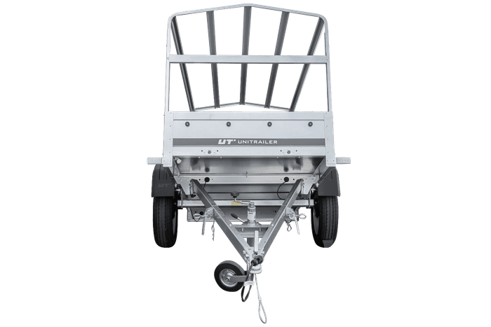 Autotransportanhänger 200x106 UNITRAILER GARDEN 200 KIPP mit H-800 Rahmen und grauer Plane